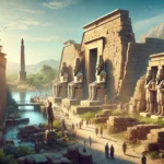 DALL·E 2024-07-31 21.53.46 - A realistic photograph depicting the ancient city of Memphis in Egypt. The scene includes the ruins of the once-great city, with notable structures li